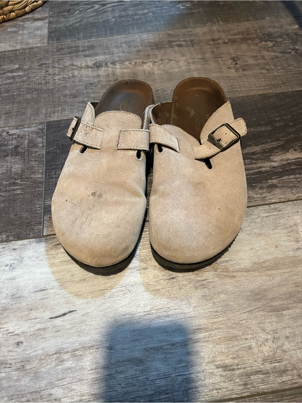 White Mountain Beige Suede Slip-On Clogs